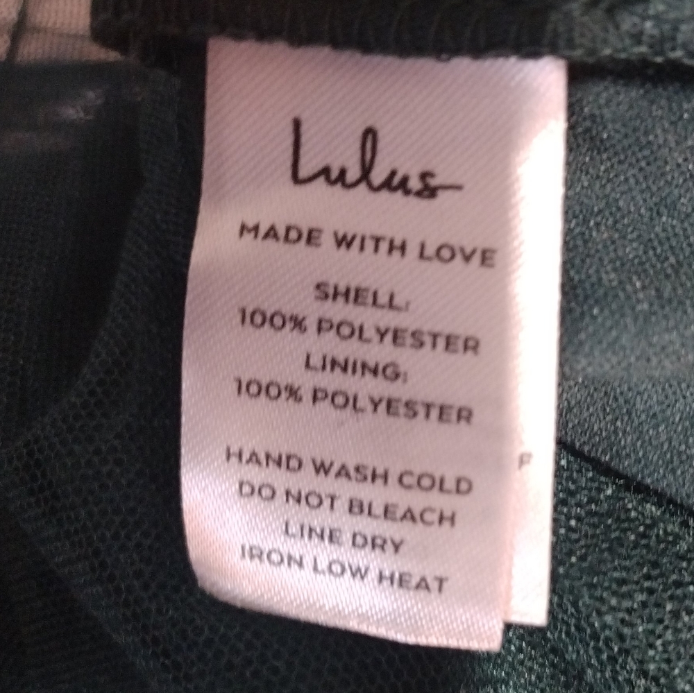 Lulu's Emerald Green Gauzy dress with adjustable straps Sz xxs Prom/ homecoming - Picture 9 of 9